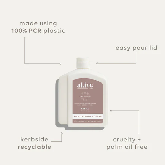 AL.IVE BODY - 650ML LOTION REFILL | RASPBERRY BLOSSOM & JUNIPER - Image 5